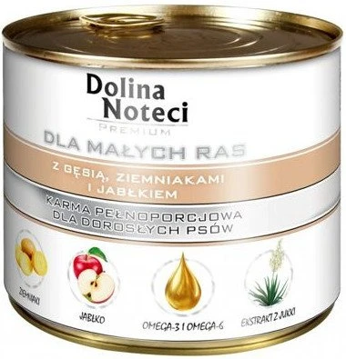 Dolina Noteci Premium Pour Petits Chiens Avec Oie, Pommes De Terre Et Pommes 185g X6 3 Dolina Noteci Premium Pour Petits Chiens Avec Oie, Pommes De Terre Et Pommes 185g X6
