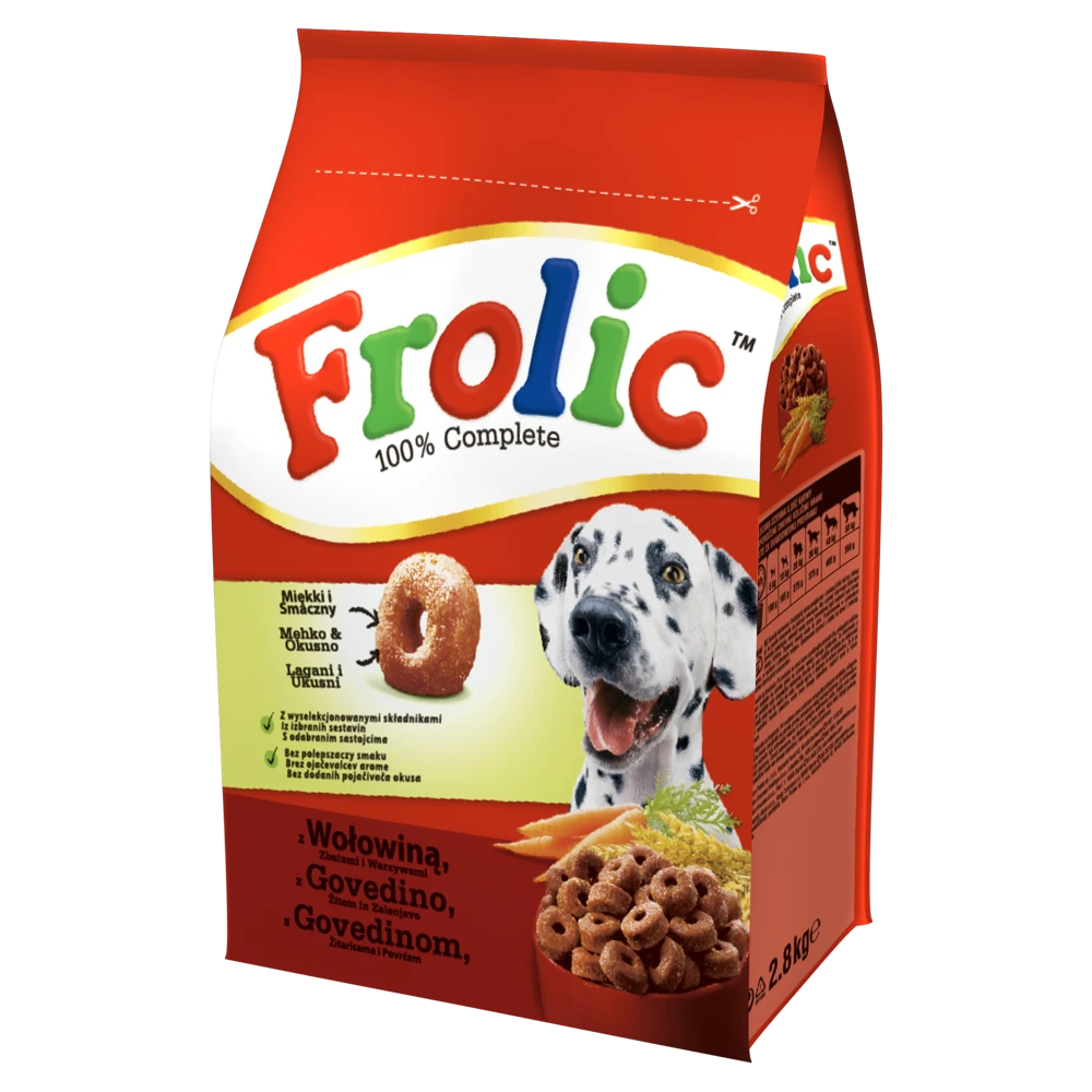 FROLIC Croquettes Pour Chiens Au Bœuf, Légumes Et Céréales 2,8kg 3 FROLIC Croquettes Pour Chiens Au Bœuf, Légumes Et Céréales 2,8kg
