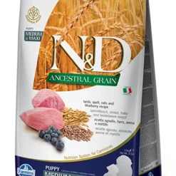 Farmina N&D Ancestral Grain Canine Puppy Medium&Maxi Lamb&Blueberry 12kg