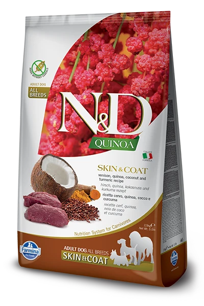 Farmina N&D Quinoa Canine Venison Skin&Coat 2,5kg 3 Farmina N&D Quinoa Canine Venison Skin&Coat 2,5kg