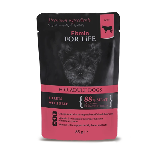 Fitmin Dog For Life Adult Bœuf En Sauce 85g X 12 3 Fitmin Dog For Life Adult Bœuf En Sauce 85g X 12
