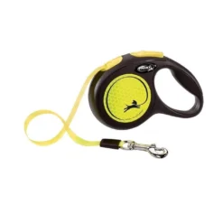 Flexi Laisse New Classic M Sangle 5m Jusqu'à 25kg Jaune Néon