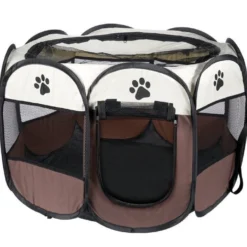 LODGE PLIANT POUR CHAT - MARRON 91x91x58cm