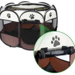 LODGE PLIANT POUR CHAT - MARRON 91x91x58cm -Doux Museau Soldes Magasin fre pl LODGE PLIANT POUR CHAT MARRON 91x91x58cm 21463 6