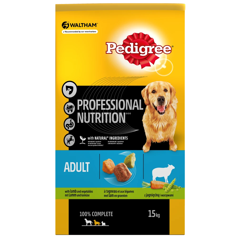 PEDIGREE Adult Professional 15kg - Nourriture Sèche Pour Chiens Avec De L'agneau 3 PEDIGREE Adult Professional 15kg - Nourriture Sèche Pour Chiens Avec De L'agneau
