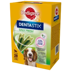 PEDIGREE® DentaStix™ Daily Fresh - Aliment Complémentaire Au Goût De Poulet, Pour Races De Taille Moyenne - 4x180g