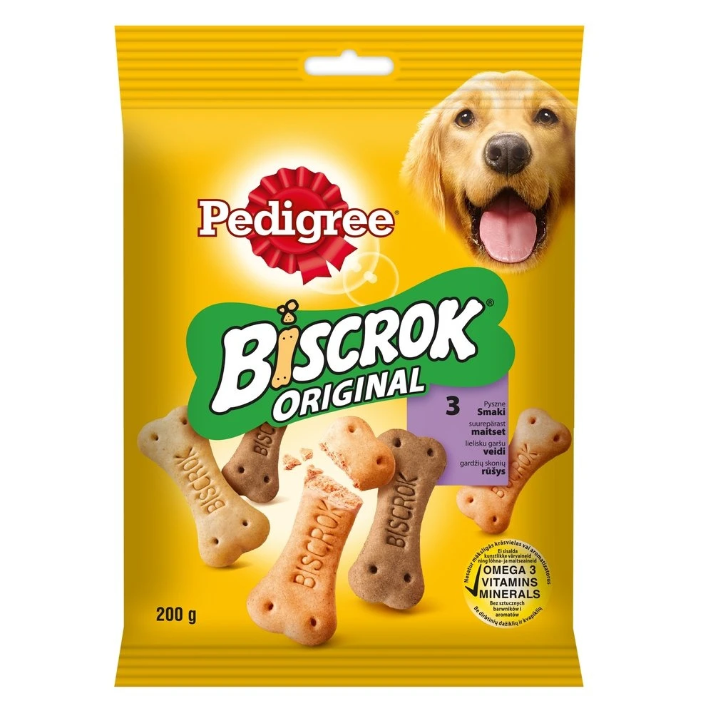 Pedigree Biscrok Biscuits Pour Chiens Adultes Sous Forme De Petits Os Avec De L'agneau, Du Poulet Et Du Bœuf 200g 3 Pedigree Biscrok Biscuits Pour Chiens Adultes Sous Forme De Petits Os Avec De L'agneau, Du Poulet Et Du Bœuf 200g