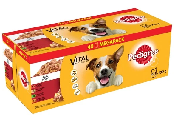 Pedigree Croquettes Humides En Gelée Pour Chiens Adultes Saveurs Variées (boeuf, Poulet, Agneau, Volaille) 40x100g 3 Pedigree Croquettes Humides En Gelée Pour Chiens Adultes Saveurs Variées (boeuf, Poulet, Agneau, Volaille) 40x100g