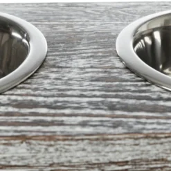 Trixie Ensemble De Bols En Bois/acier 42x10x22cm -Doux Museau Soldes Magasin fre pl Trixie Ensemble de bols en bois acier 42x10x22cm 11694 5