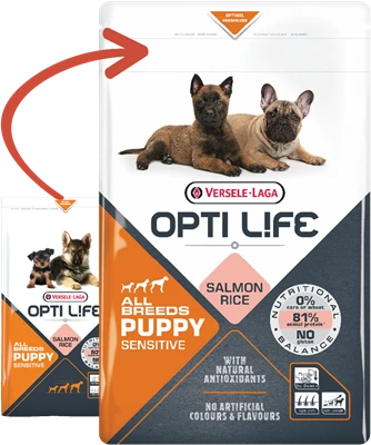 Versele-Laga Opti Life Puppy Sensitive Saumon Au Riz 2.5kg 3 Versele-Laga Opti Life Puppy Sensitive Saumon Au Riz 2.5kg